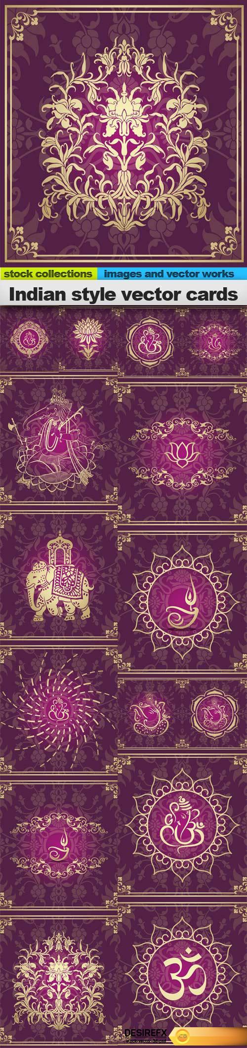 Indian style vector cards, 15 x EPS