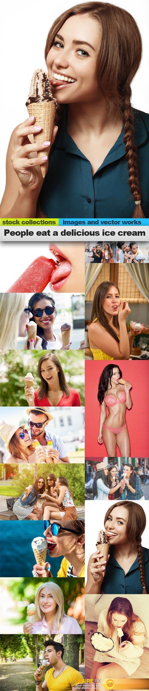 People eat a delicious ice cream, 15 x UHQ JPEG