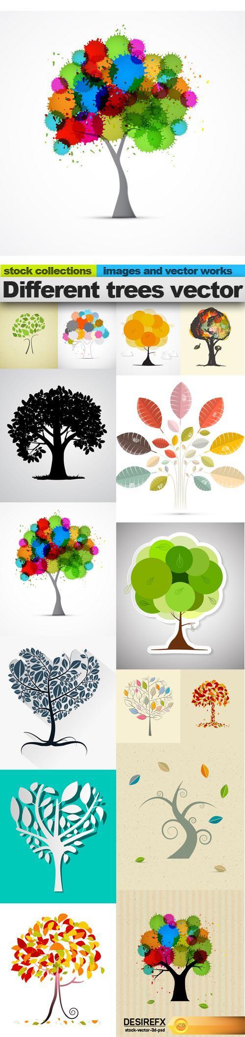 Different trees vector, 15 X EPS