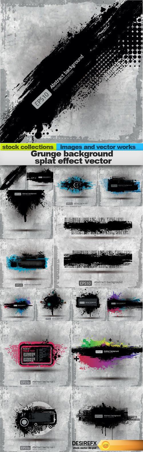 Grunge background splat effect vector, 15 x EPS