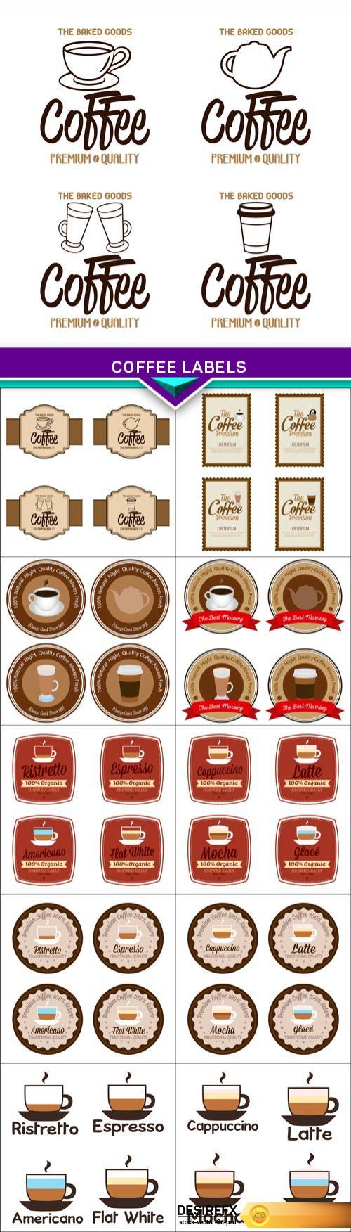 Coffee labels 11X EPS