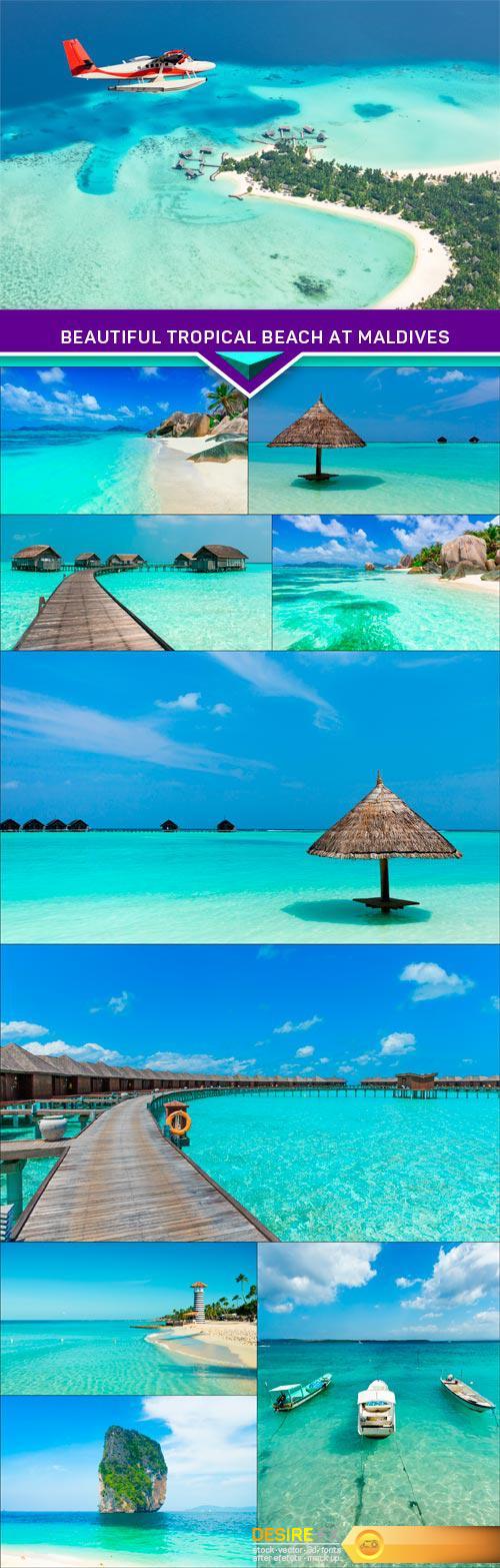 Beautiful tropical beach at Maldives 10X JPEG