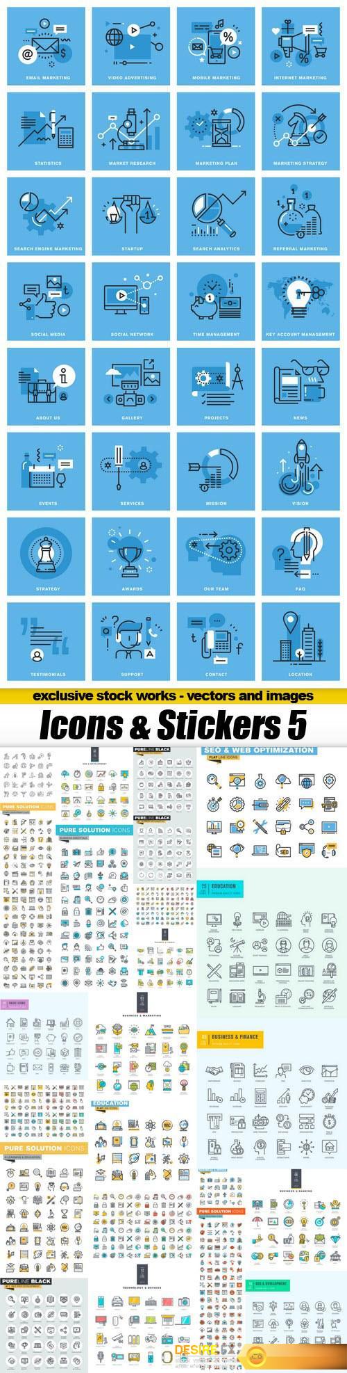 Icons & Stickers 5 - 25xEPS