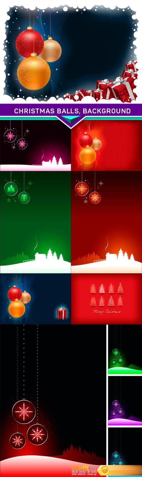 Christmas balls, background 8X JPEG