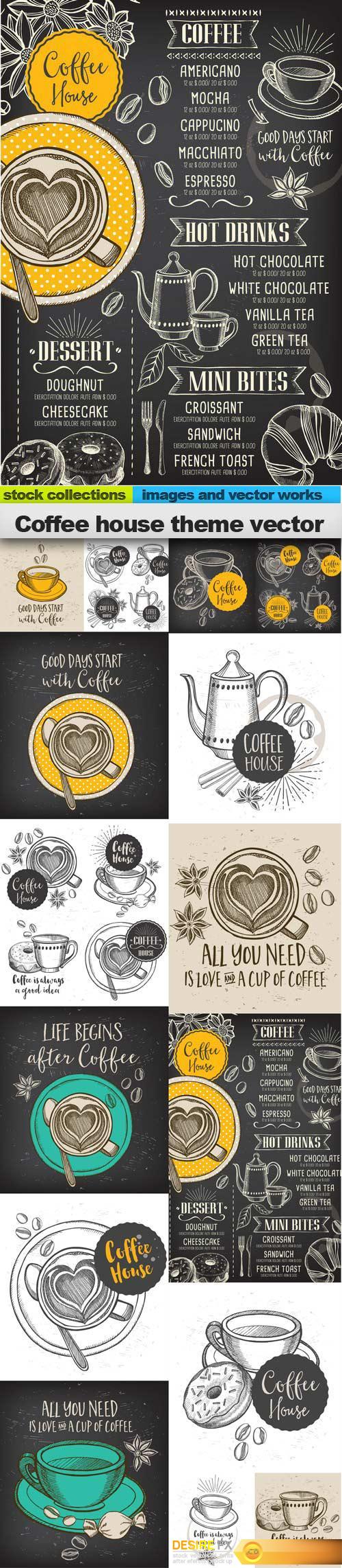Coffee house theme vector, 15 X EPS