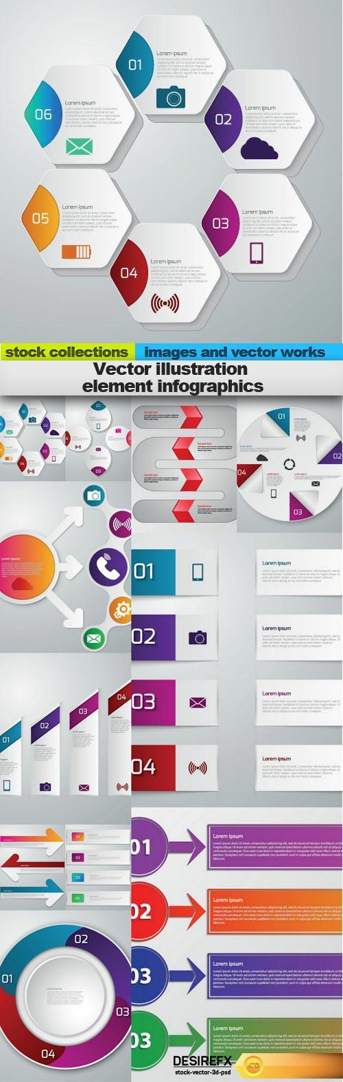 Vector illustration element infographics, 11 x EPS 
