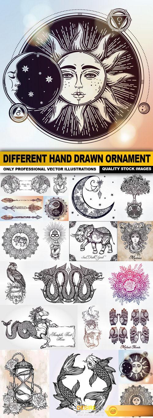 Different Hand Drawn Ornament - 20 Vector