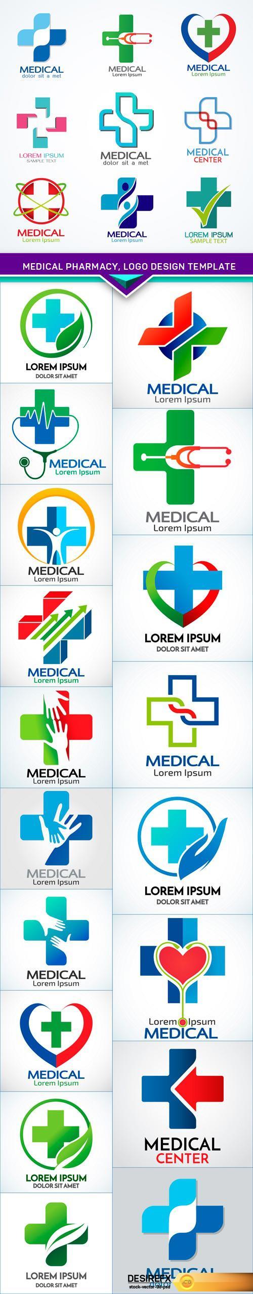 Medical pharmacy, logo design template 19X EPS