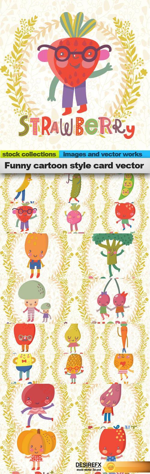 Funny cartoon style card vector, 20 x EPS