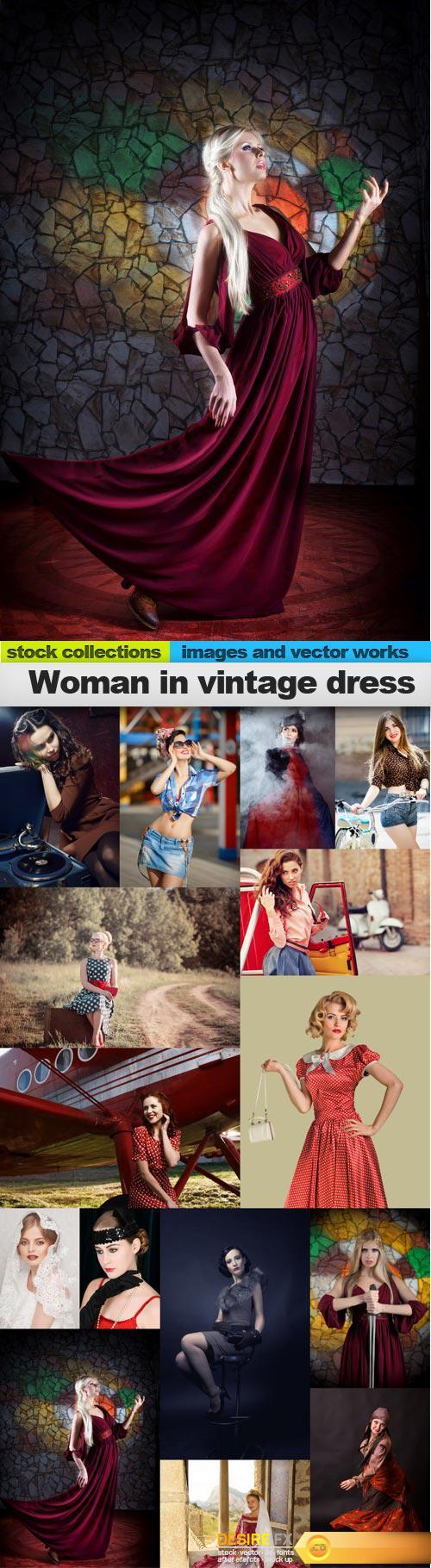 Woman in vintage dress, 15 x UHQ JPEG