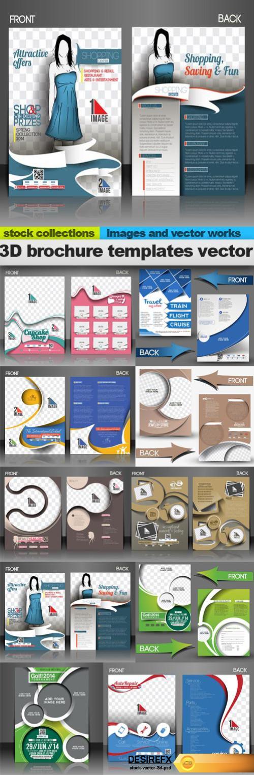 3D brochure templates vector, 10 x UHQ JPEG 