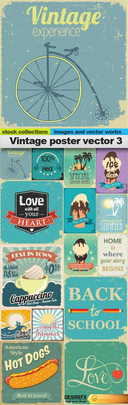 Vintage poster vector 3, 15 x EPS