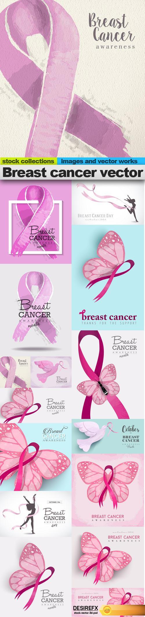 Breast cancer vector, 15 x EPS