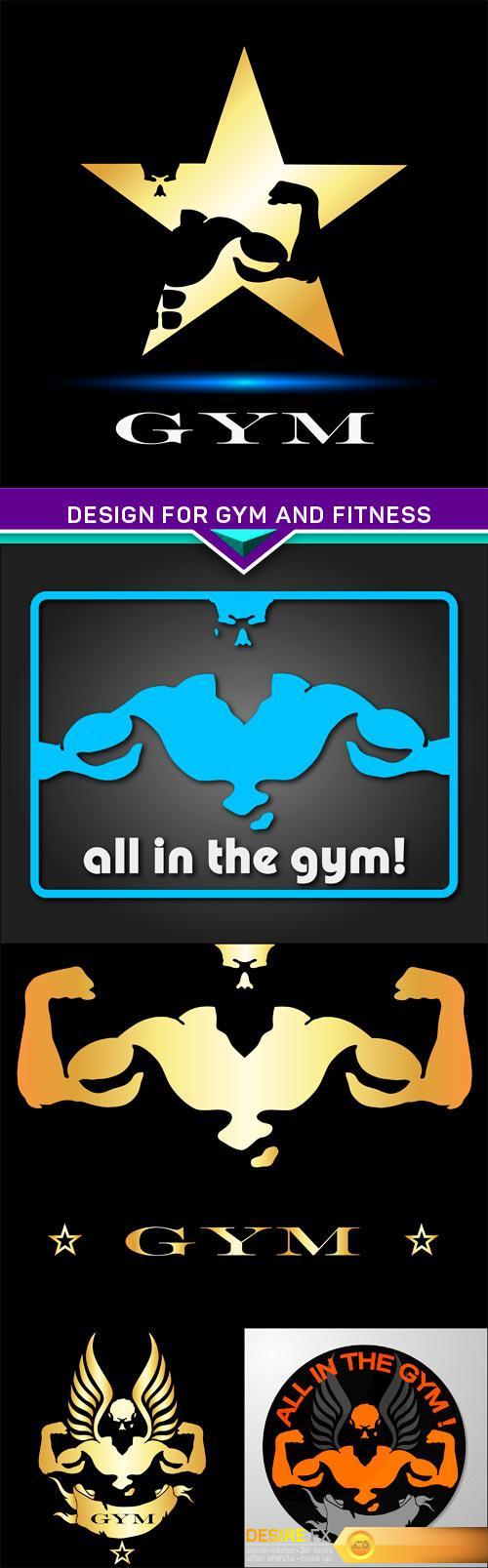 Design for gym and fitness 5X EPS