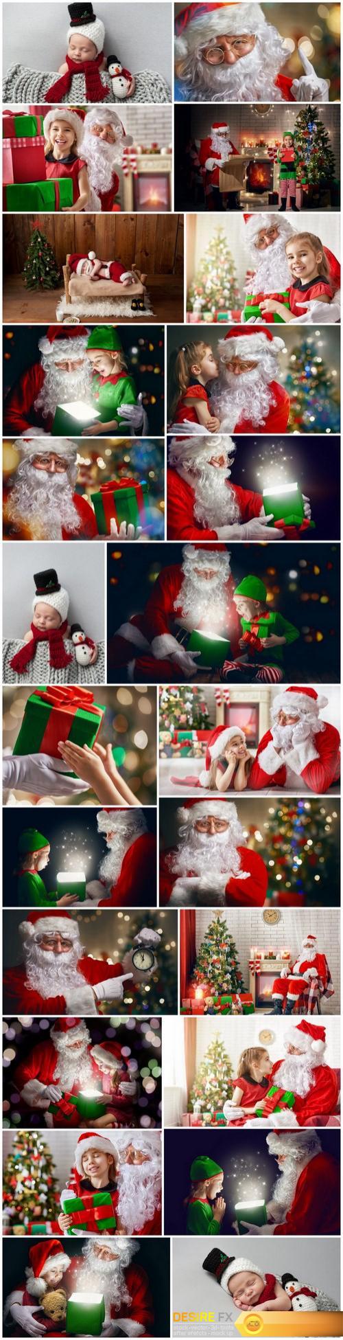 Dear Santa, happy kids and Christmas gifts - 24xUHQ JPEG Photo Stock