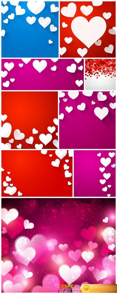 Valentines background with hearts Vector 9X EPS