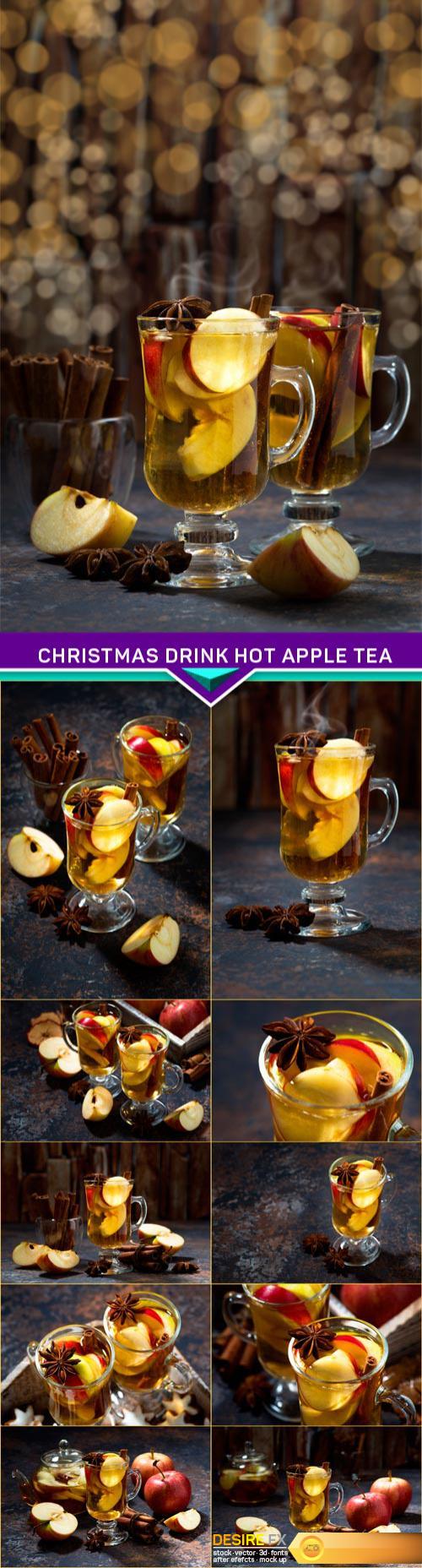 Christmas drink hot apple tea or cider and bokeh 11X JPEG