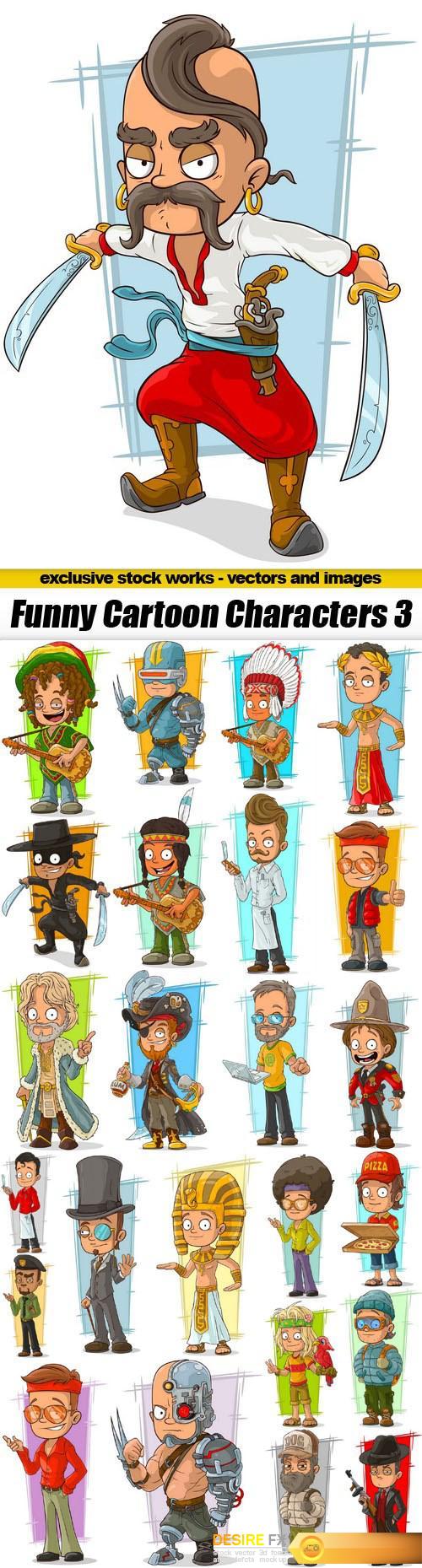 Funny Cartoon Characters 3 - 25xEPS