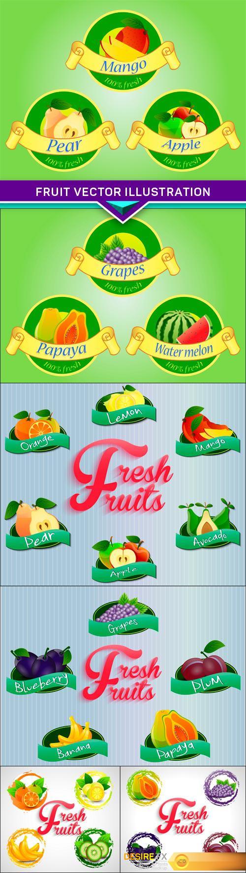 Fruit vector illustration 6x EPS