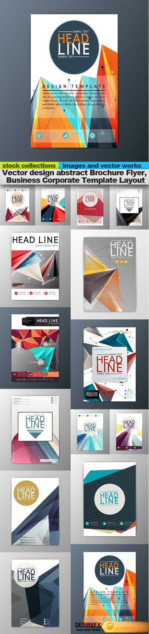 Vector design abstract Brochure Flyer, Business Corporate Template Layout, 15 x EPS