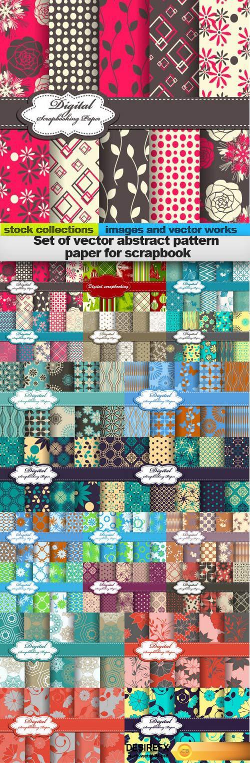 Set of vector abstract pattern paper for scrapbook, 20 x EPS