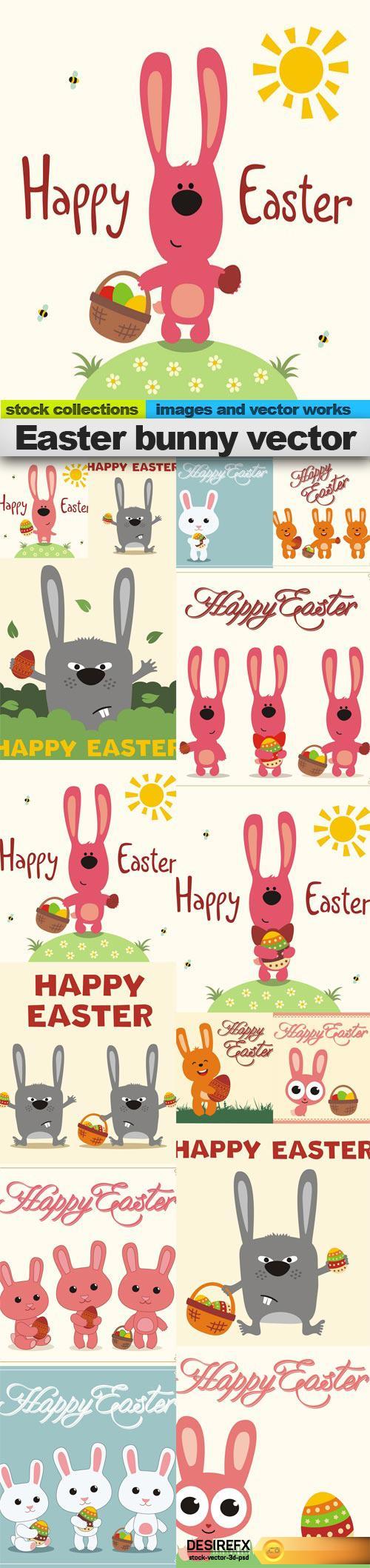 Easter bunny vector, 15 x EPS