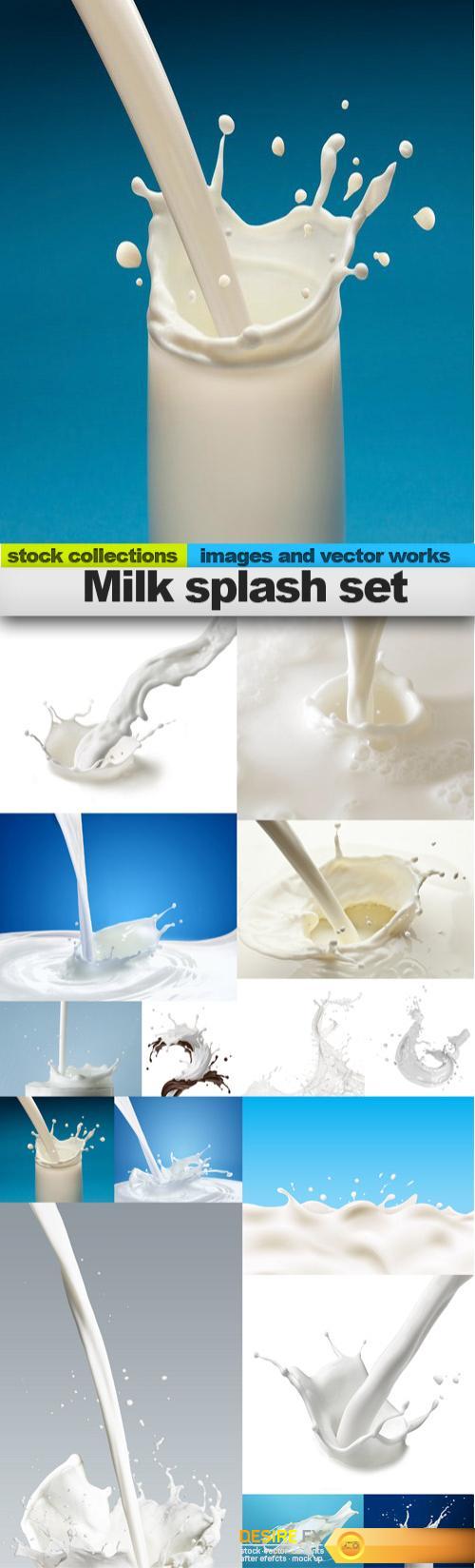 Milk splash set, 15 x UHQ JPEG