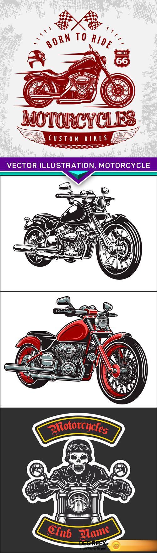 Vector illustration, motorcycle 4X EPS