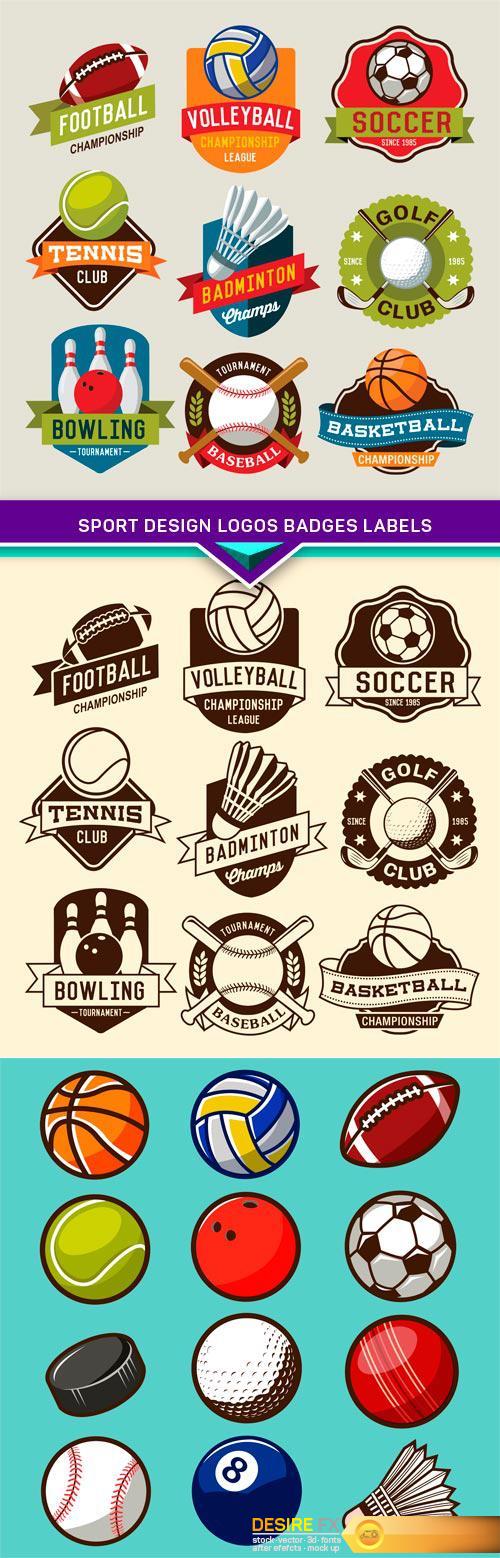 Sport design logos badges labels 3X EPS
