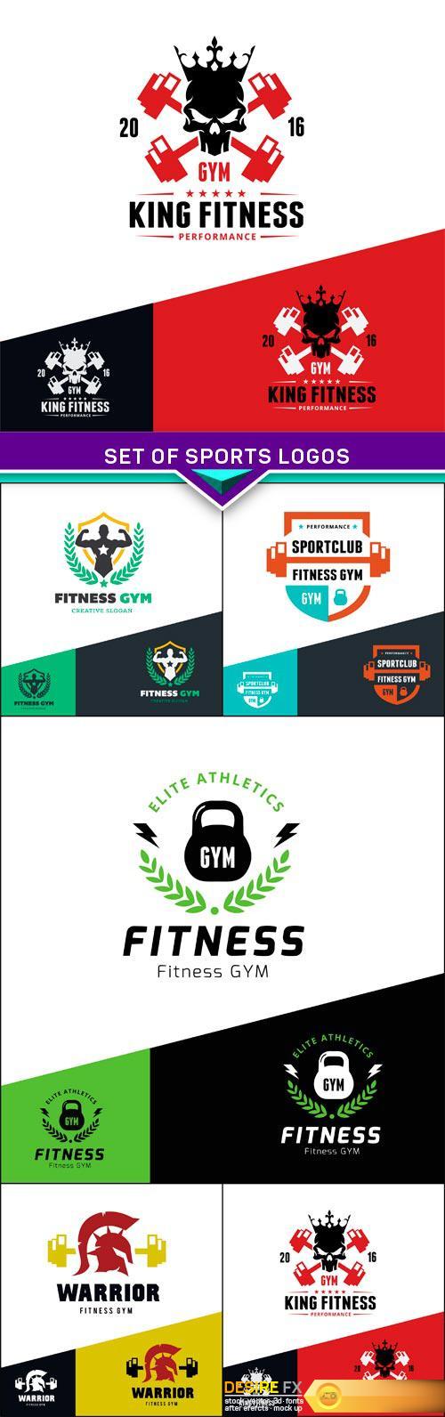Set of sports logos 5X EPS