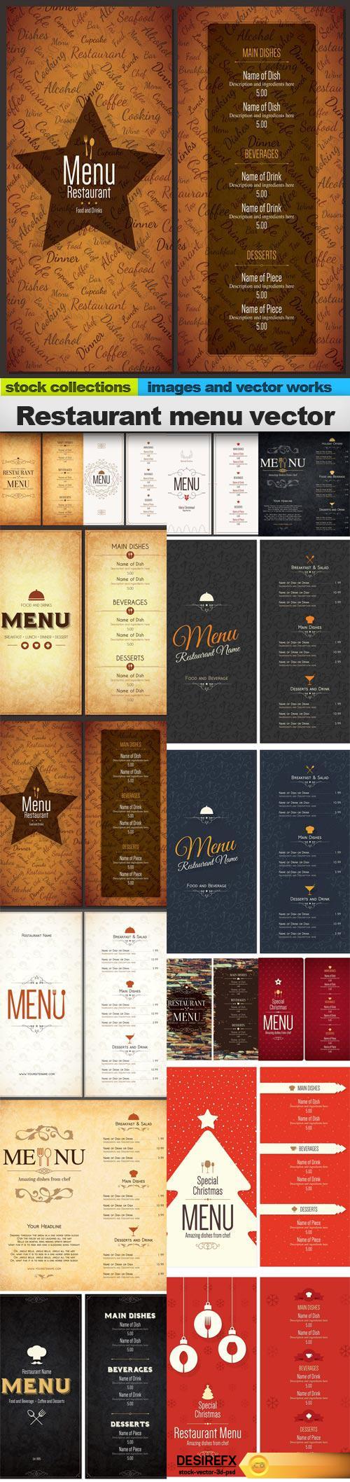Restaurant menu vector, 15 x EPS 