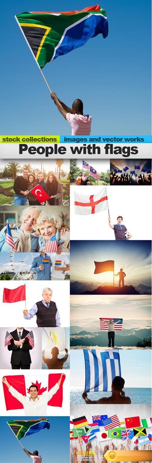 People with flags, 15 x UHQ JPEG 