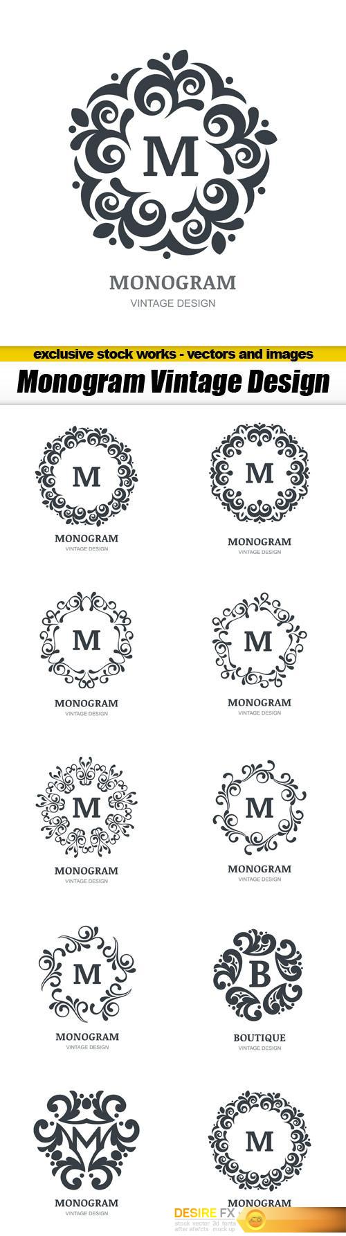Monogram Vintage Design - 10x EPS
