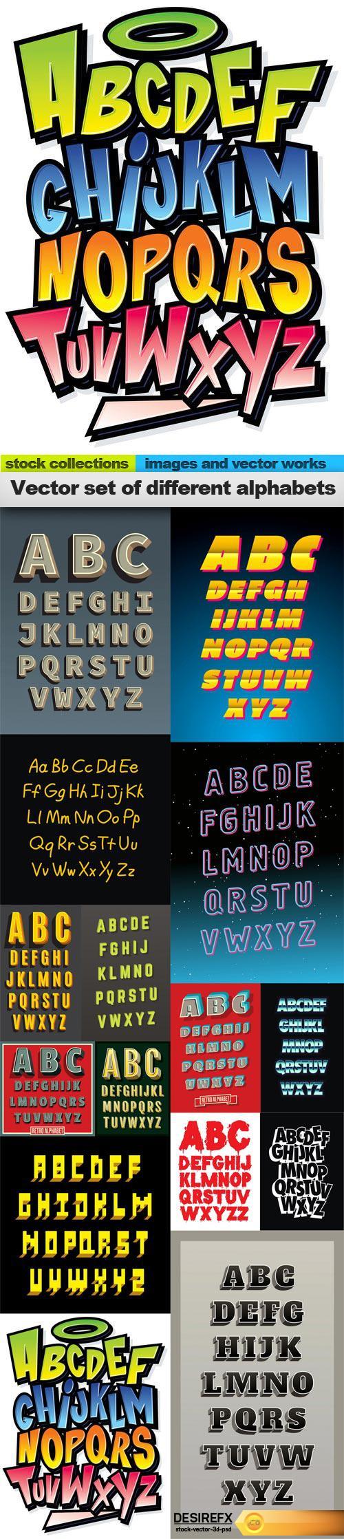 Vector set of different alphabets, 15 x EPS