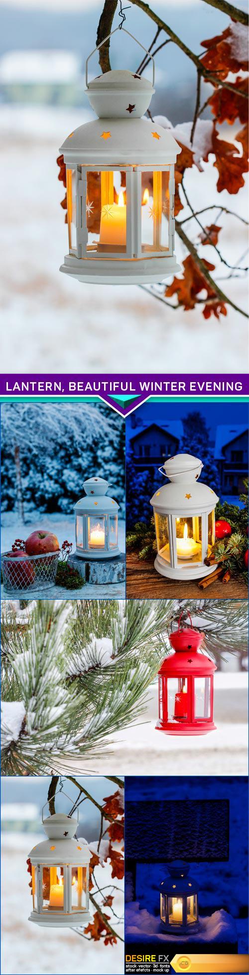 lantern, beautiful winter evening 5X JPEG