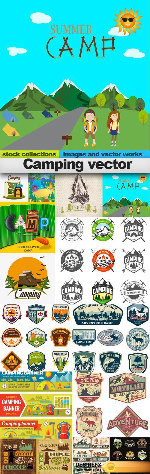 Camping vector, 15 x EPS