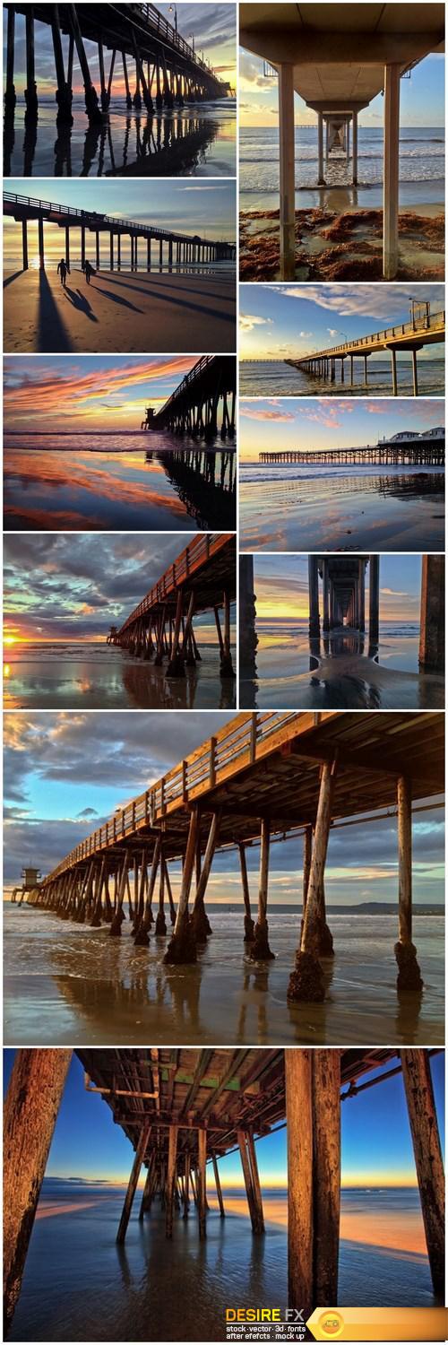 Imperial Beach Pier at Sunset Southern California United State - 10xUHQ JPEG Photo Stock