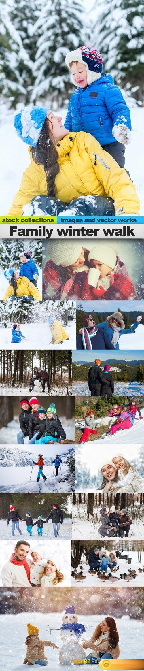 Family winter walk, 15 x UHQ JPEG