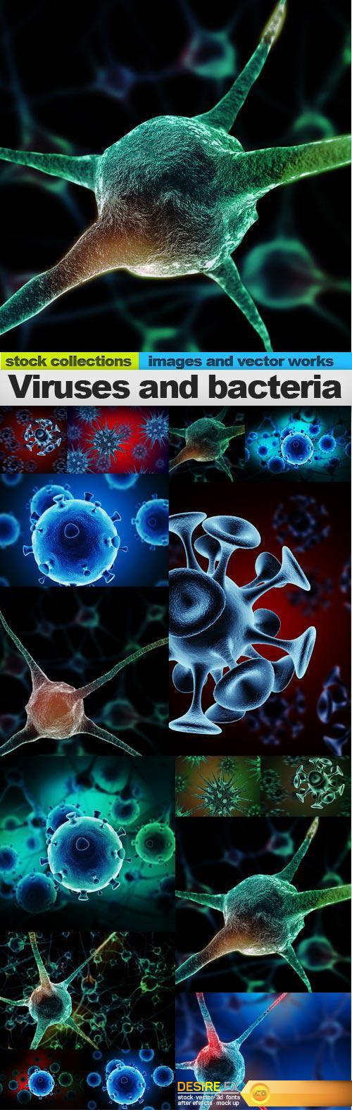 Viruses and bacteria, 15 x UHQ JPEG