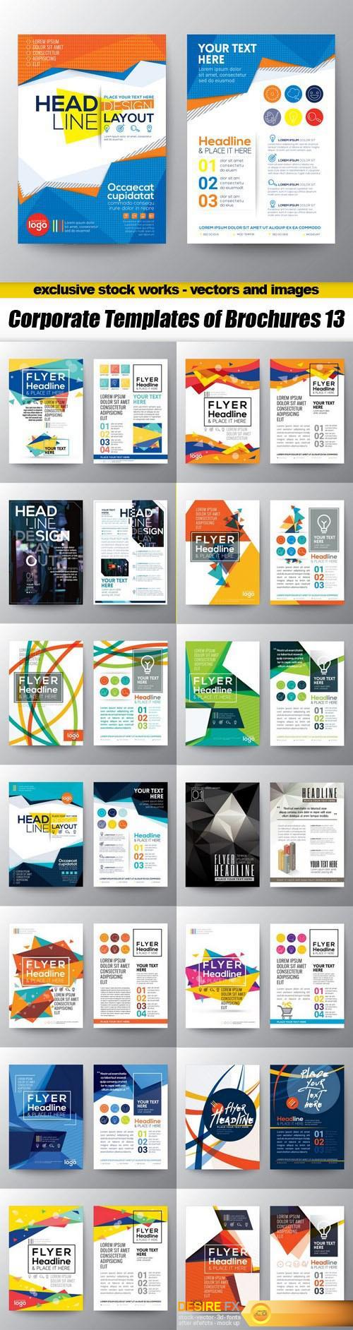 Corporate Templates of Brochures 13 - 15xEPS