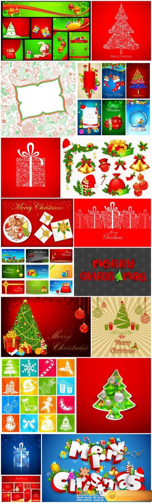 New Year 2017 & Christmas Design 13 - 17xEPS Vector Stock