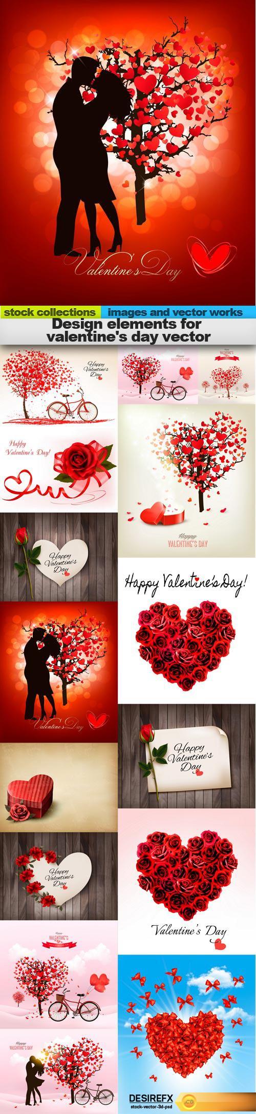 Design elements for valentine's day vector, 15 x EPS