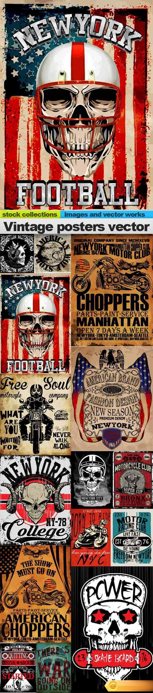 Vintage posters vector, 15 x EPS