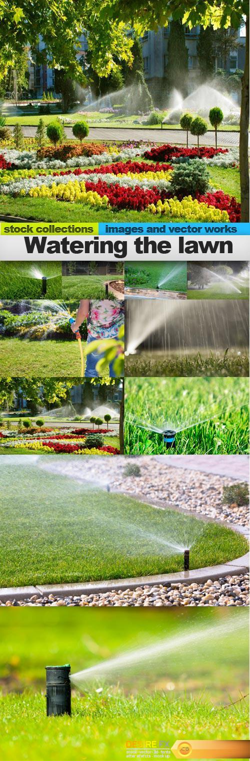 Watering the lawn, 10 x UHQ JPEG