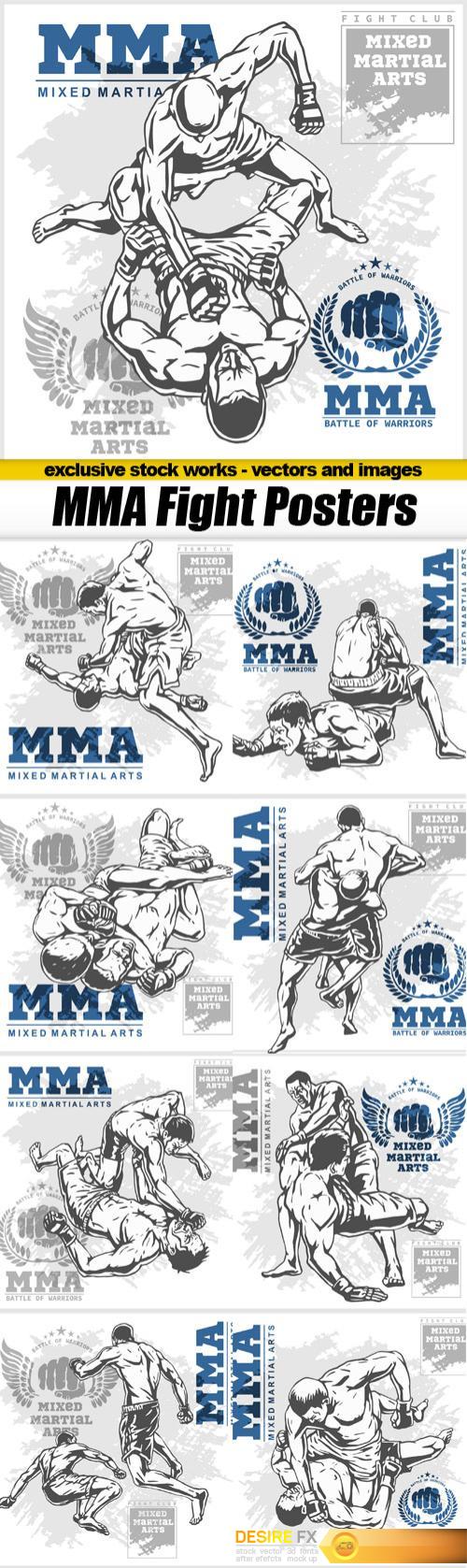 MMA Fight Vector Posters - 9x EPS