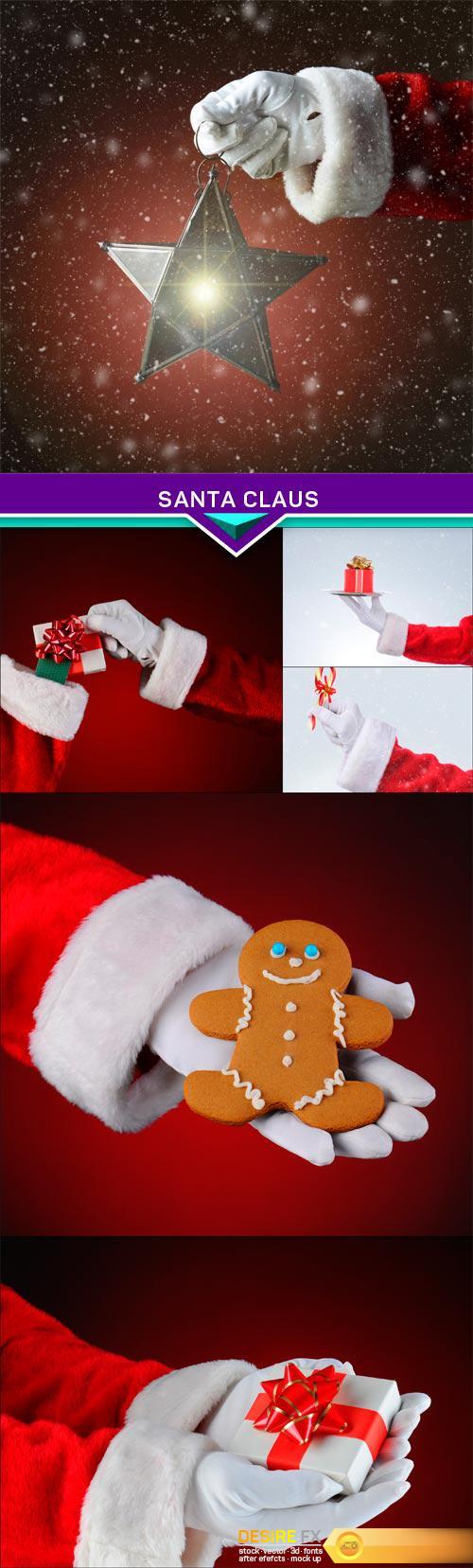 Santa Claus Holding a Small Christmas Present 6X JPEG