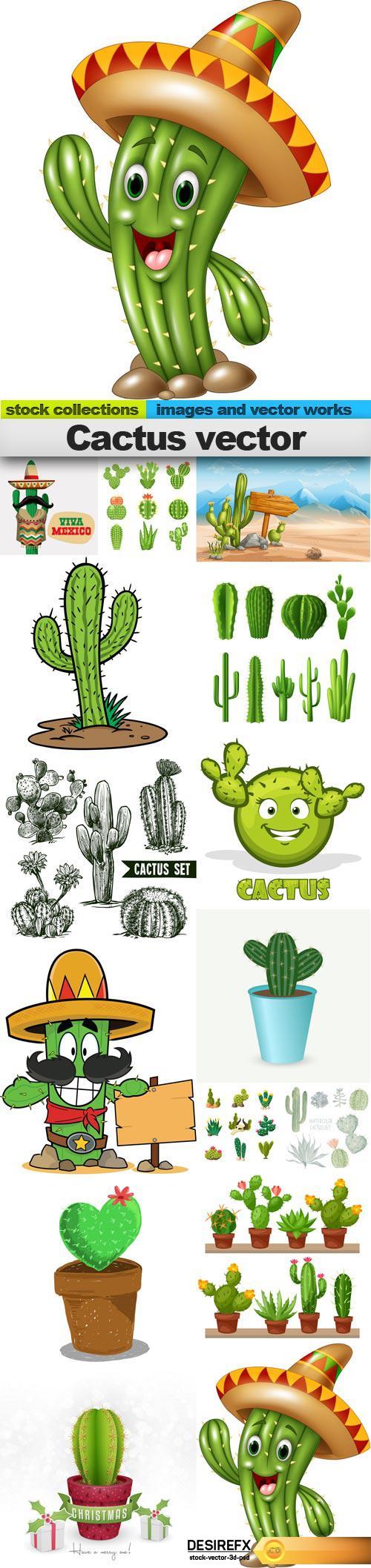 Cactus vector, 15 x EPS
