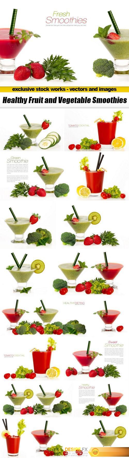Healthy Fruit and Vegetable Smoothies - 18xUHQ JPEG