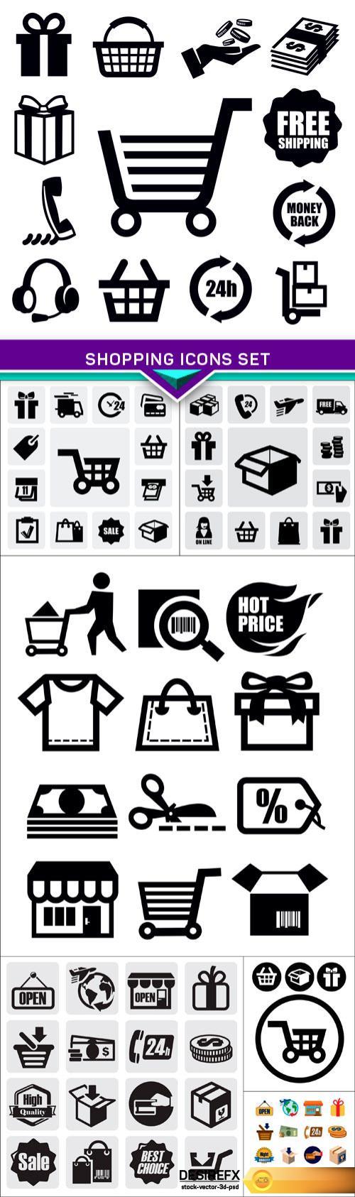 Shopping icons set 7X EPS