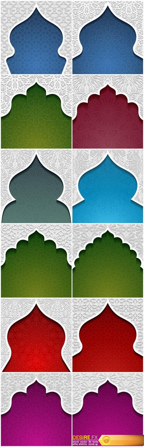 Multicolored arab background with ornament - 12xEPS